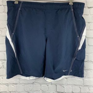 Nike Swim Trunks Blue & White‎